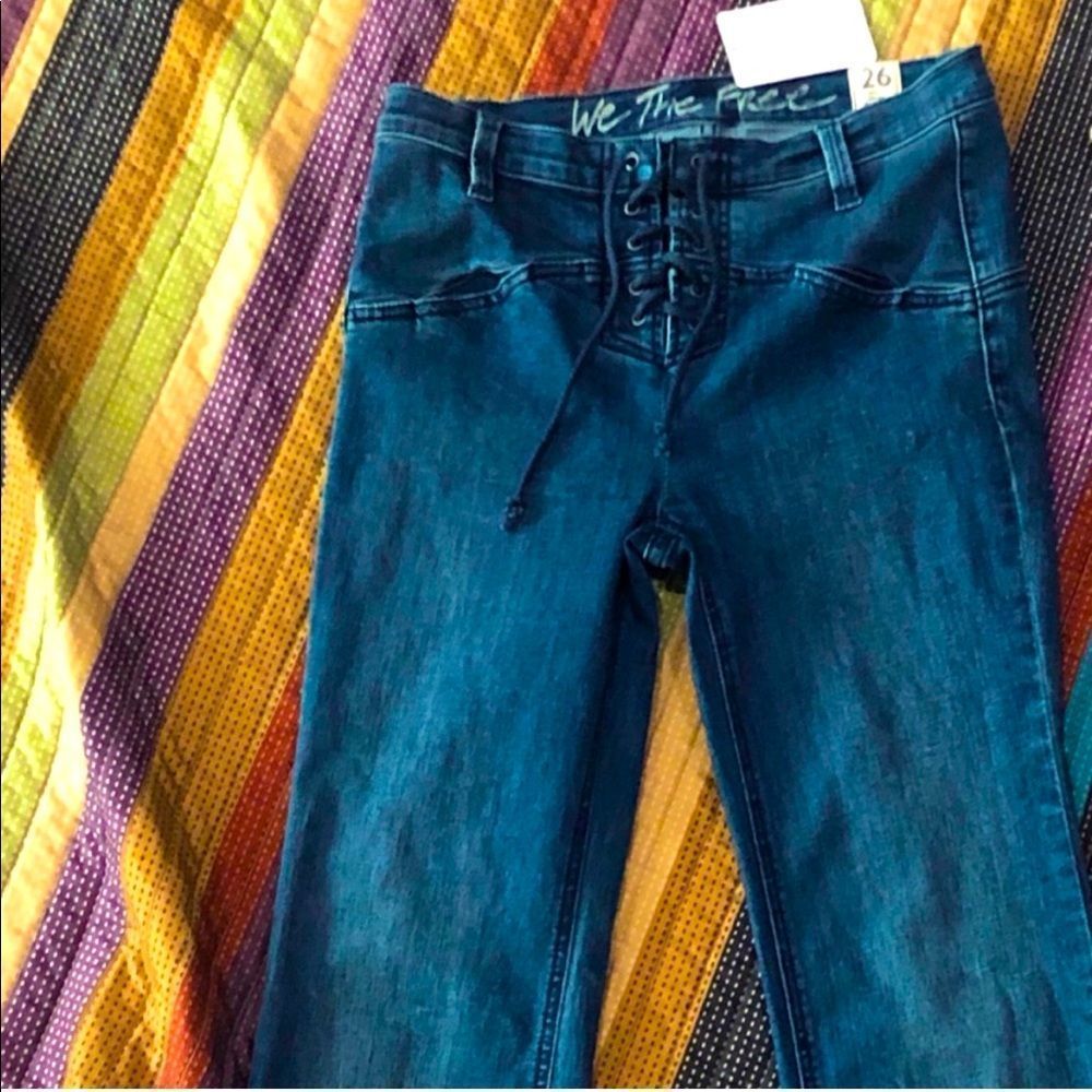 We The Free Tie Front Enclosure Jeans S : 26